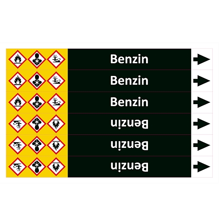 Značení potrubí ISO 20560, benzín